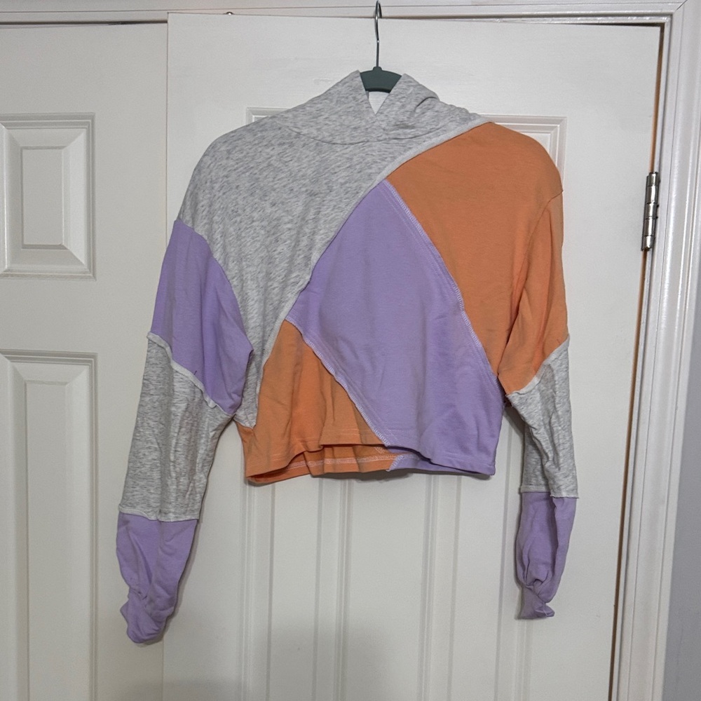 Blue Blush Colorblock Sweatshirt - Gray, Orange, Purple
